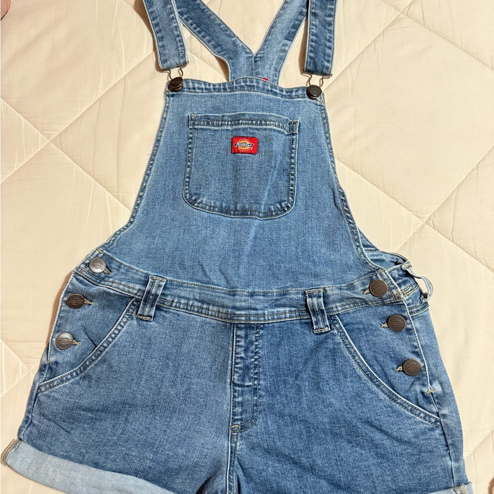 Dickies Blue Denim Short Overalls